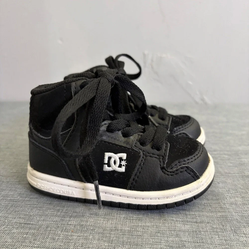 DC Shoes Sneakers Toddler 5 Black Pure High-Top‎ Leather Skate Shoes